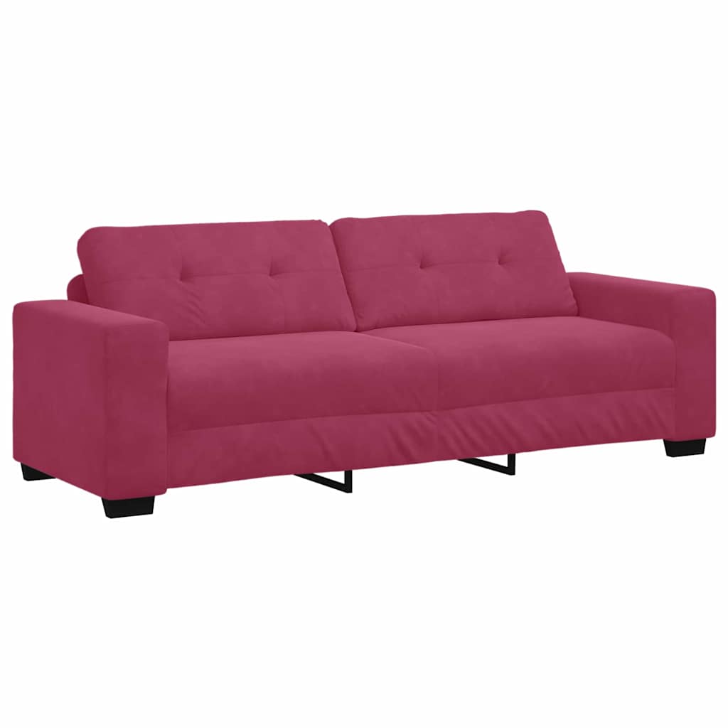 Set sofe 3 pcs Vjetrovita Crvena 221 x 80 x 80 cm Baršun