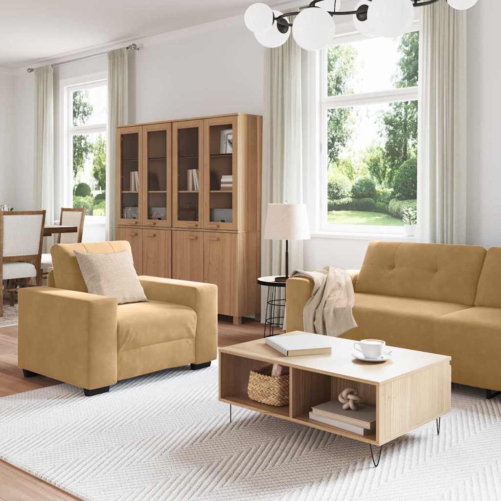 Set sofe 3 pcs Smeđa 221 x 80 x 80 cm Baršun