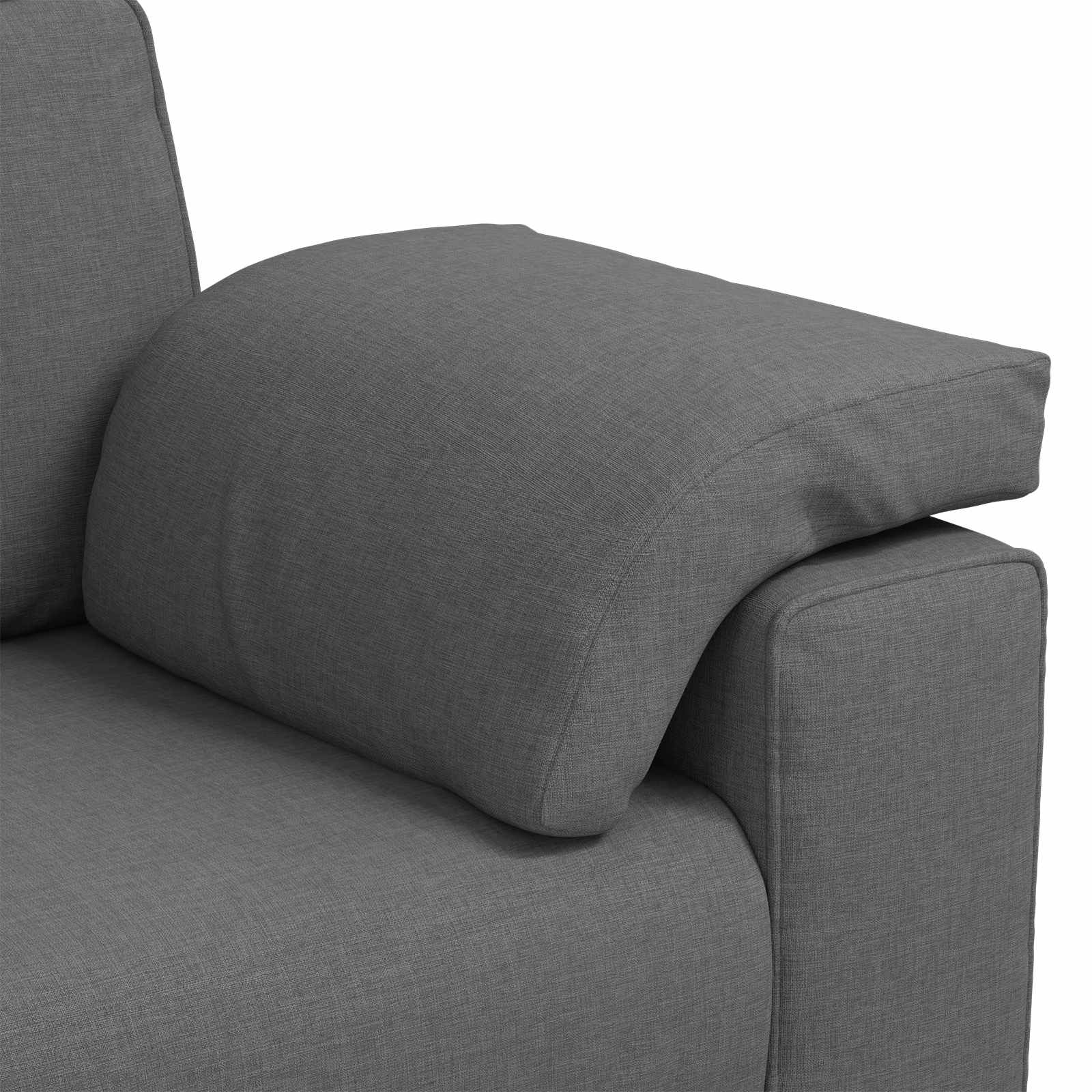 Sofa 3 pcs Tamno siva 219 x 80 x 82 cm Platnasta tkanina
