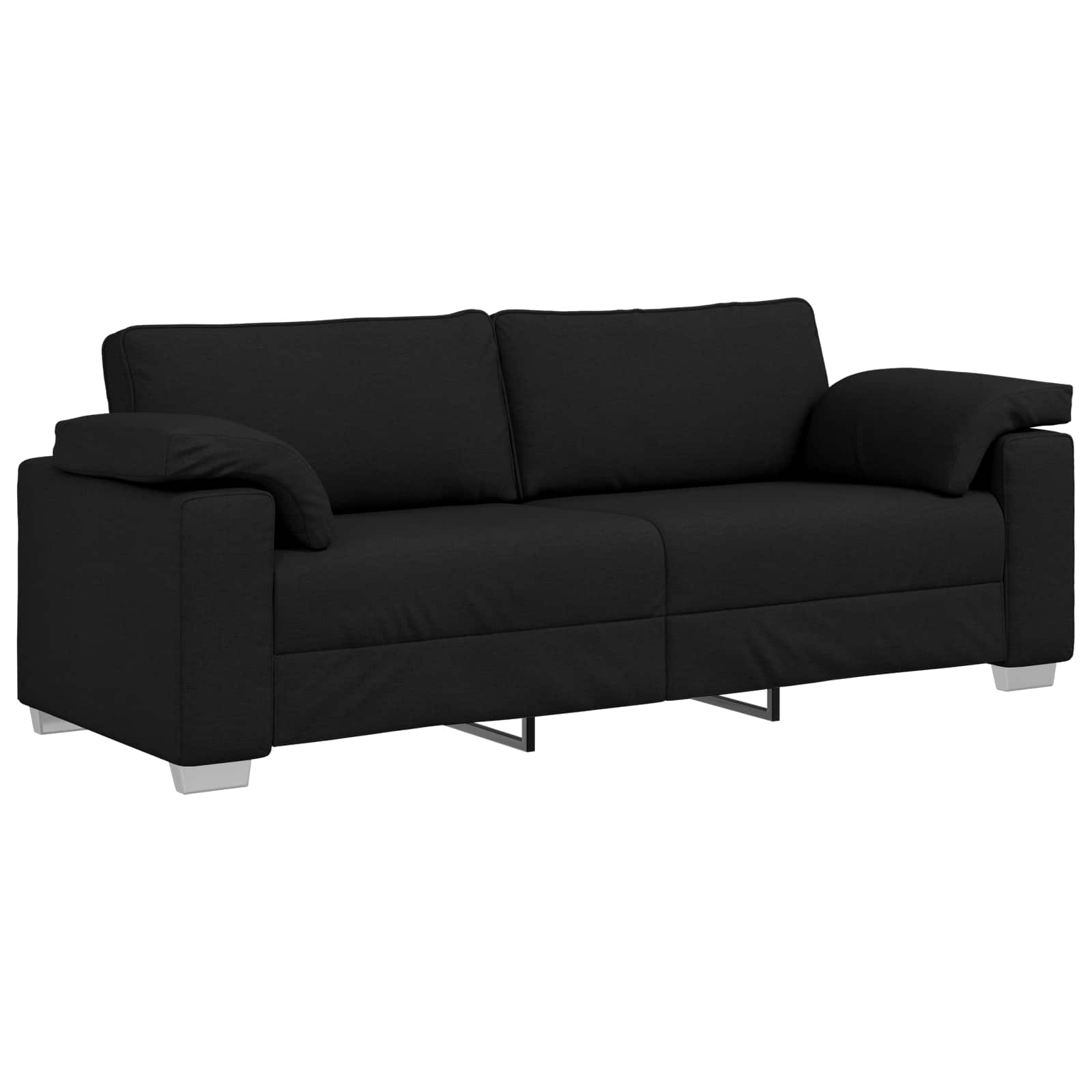 Sofa 3 pcs Crna 219 x 80 x 82 cm Platnasta tkanina