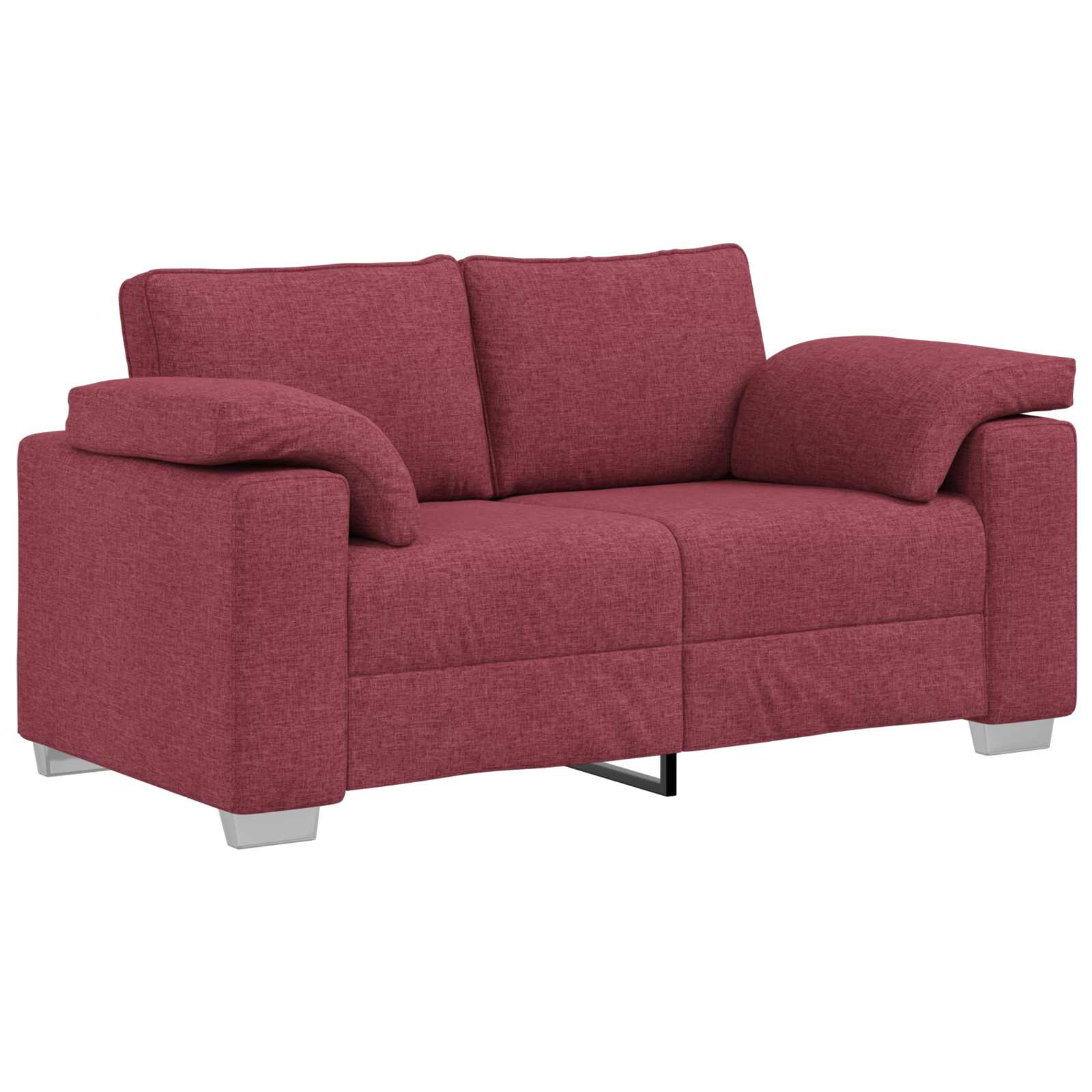 Sofa 3 pcs Vjetrovita Crvena 219 x 80 x 82 cm Platnasta tkanina