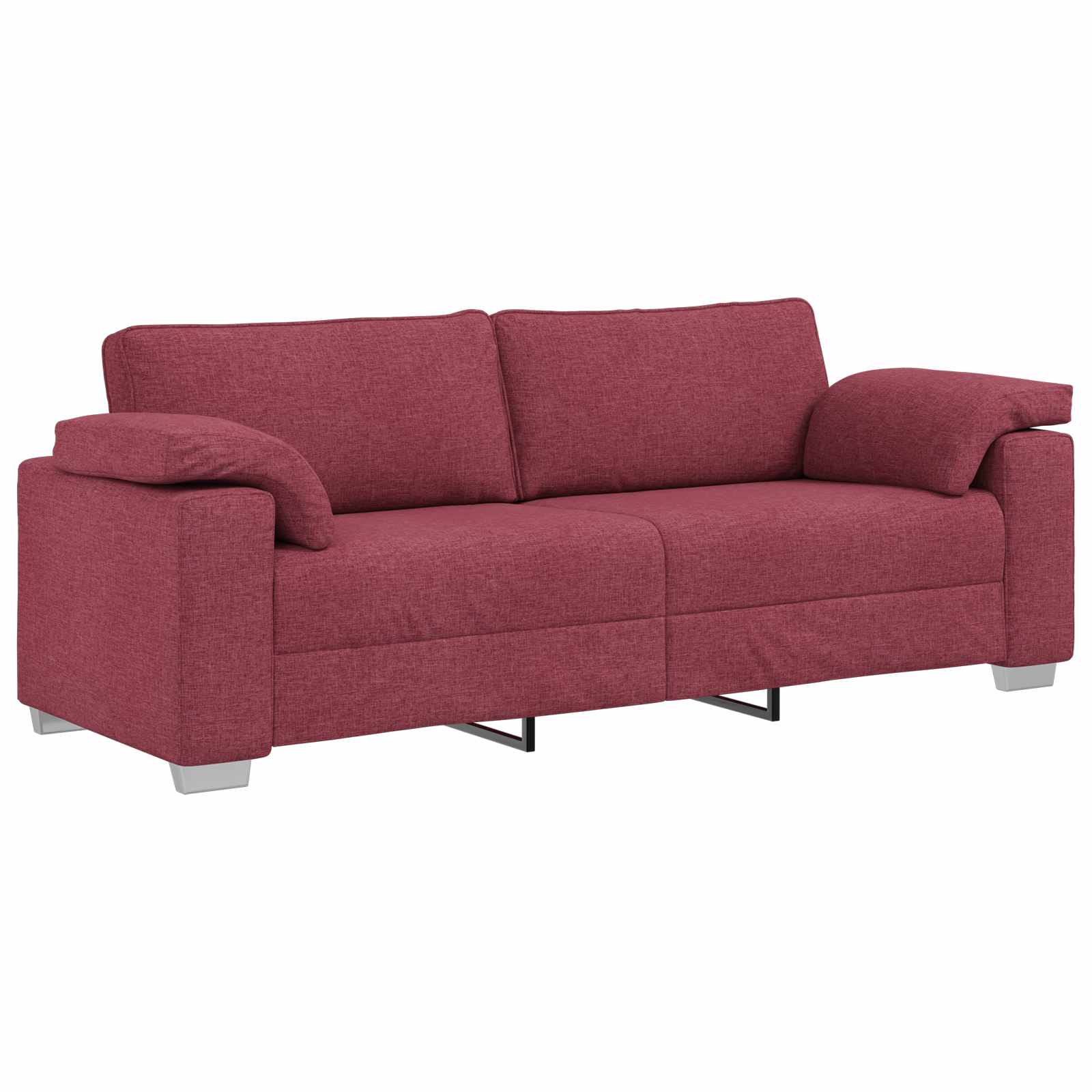 Sofa 3 pcs Vjetrovita Crvena 219 x 80 x 82 cm Platnasta tkanina