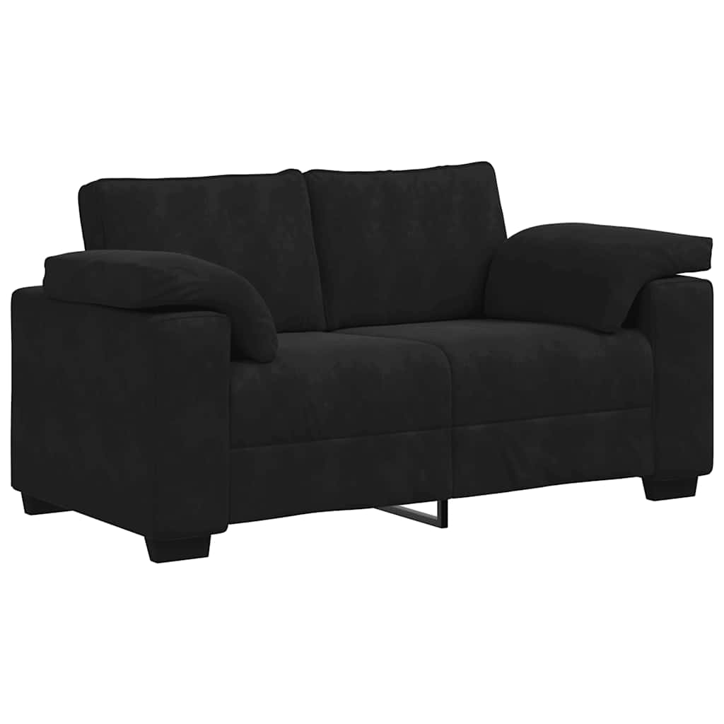 3-dijelni set sofa s jastucima crni baršun