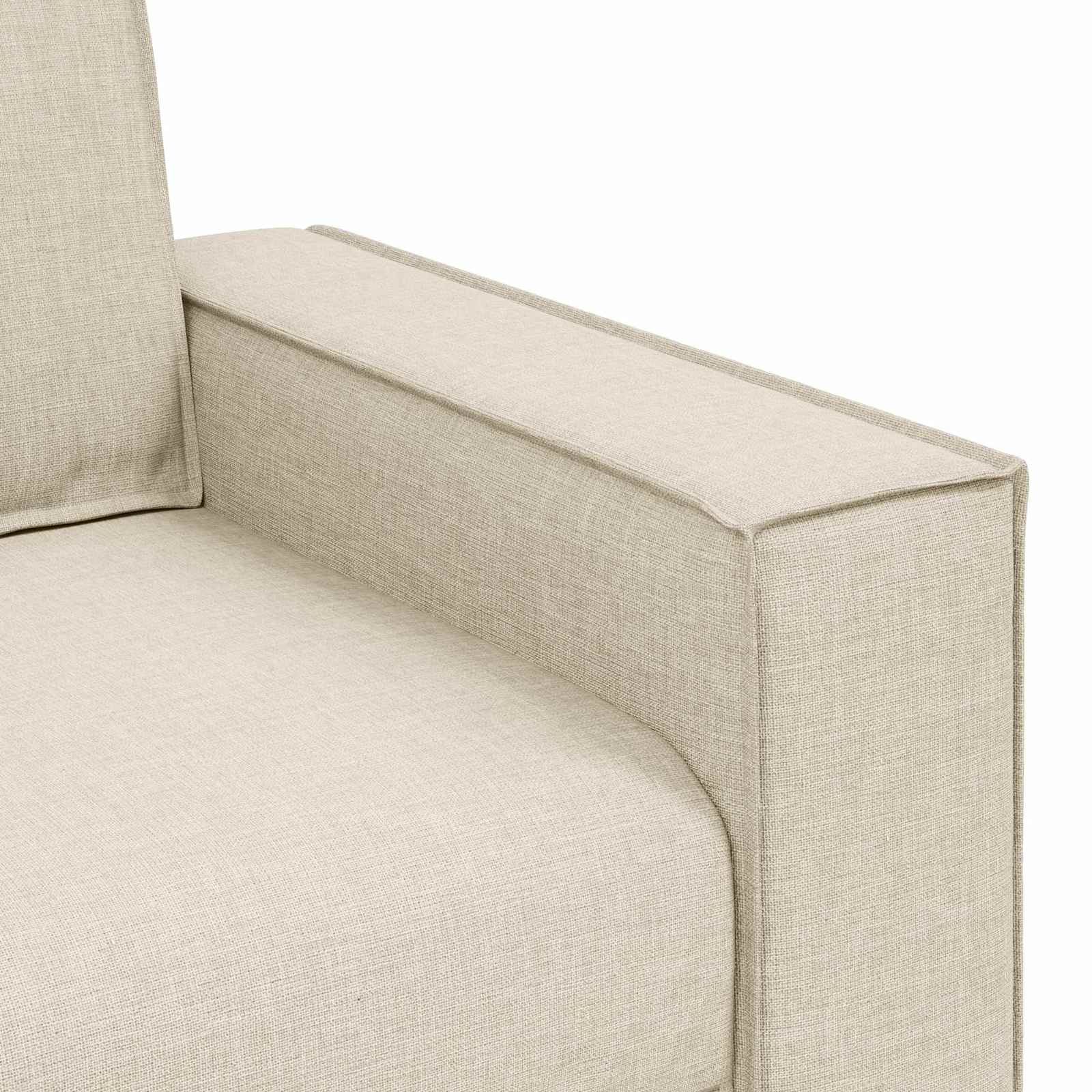 Sofa 2 pcs Bež 220 x 80 x 84 cm Platnasta tkanina