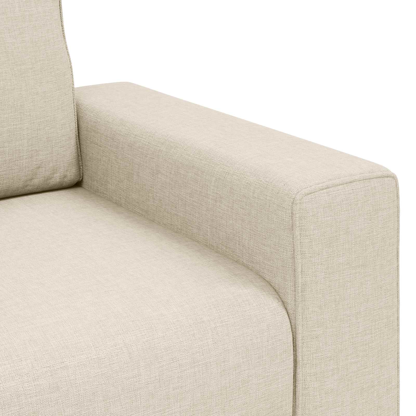 Sofa 2 pcs Bež 221 x 80 x 82 cm Platnasta tkanina