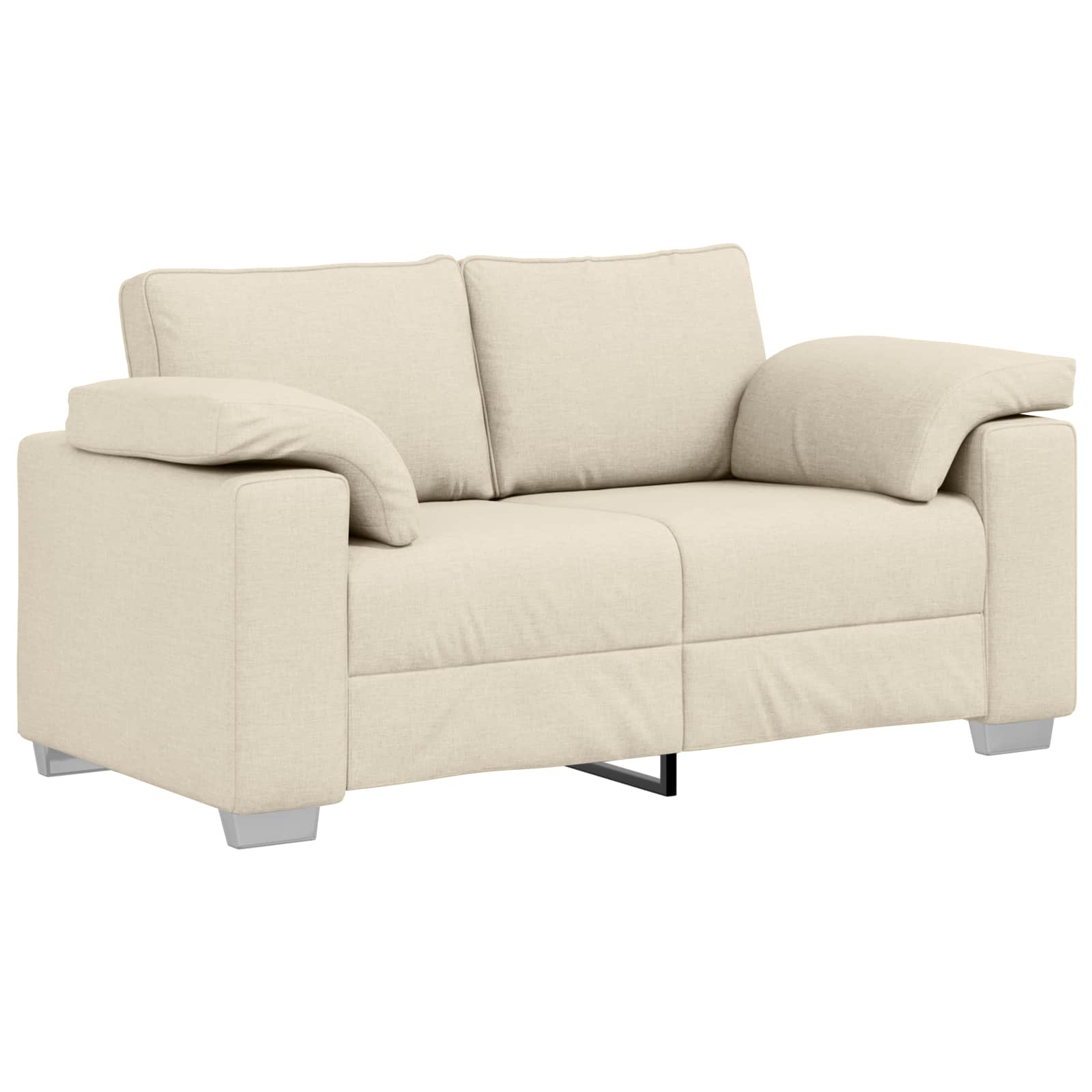 Sofa 2 pcs Bež 219 x 80 x 82 cm Platnasta tkanina