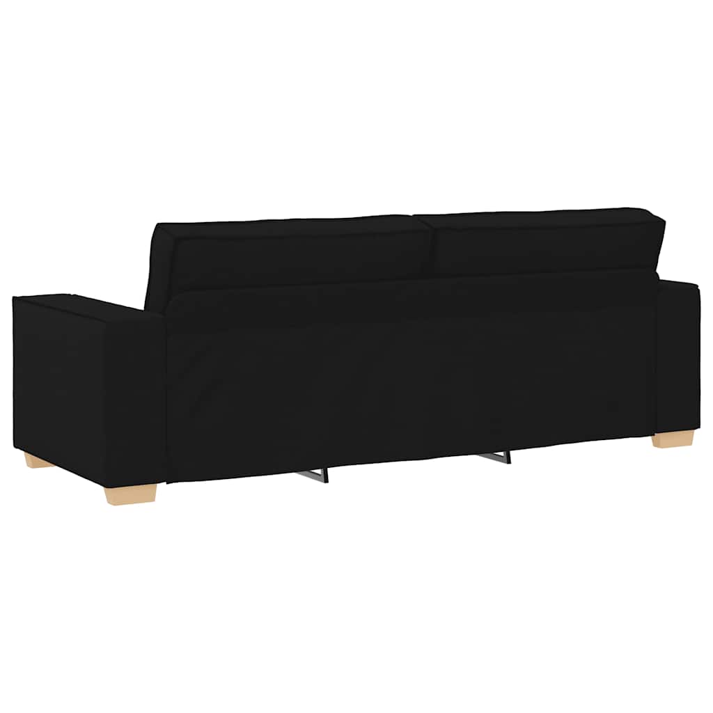Dvodijelni set sofa s jastucima, crna tkanina