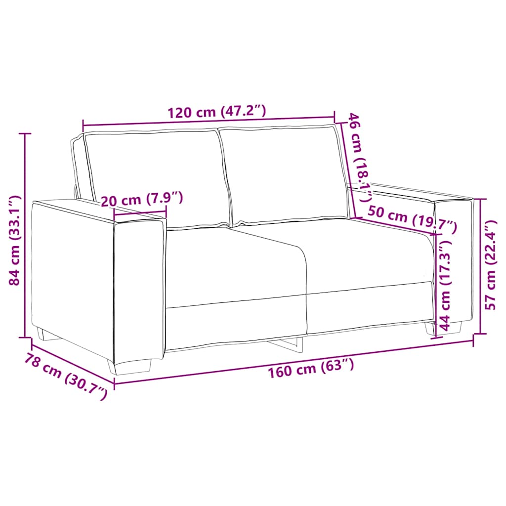Dvodijelni set sofa s jastucima, smeđa tkanina