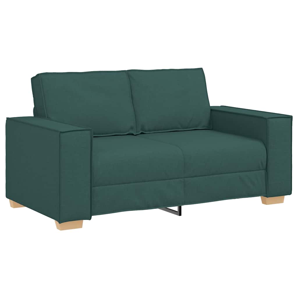 Dvodijelni set sofa s jastucima, tamnozelena tkanina