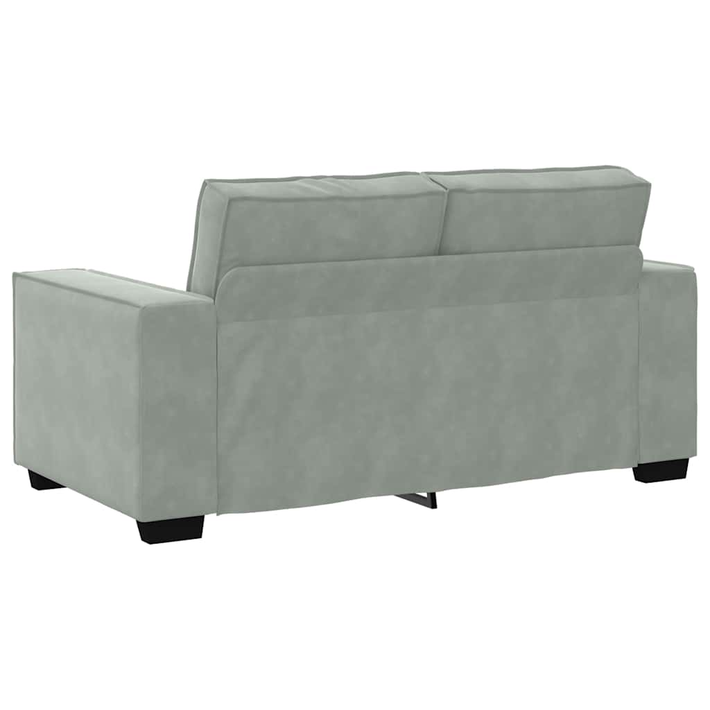 Dvodijelni set sofa s jastucima, svijetlo sivi baršun