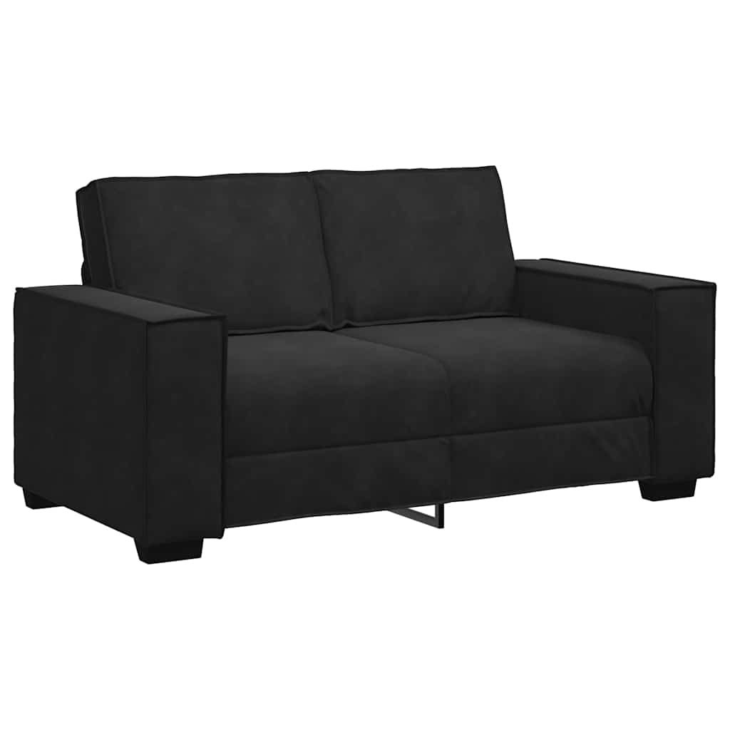 Dvodijelni set sofa s jastucima, crni baršun