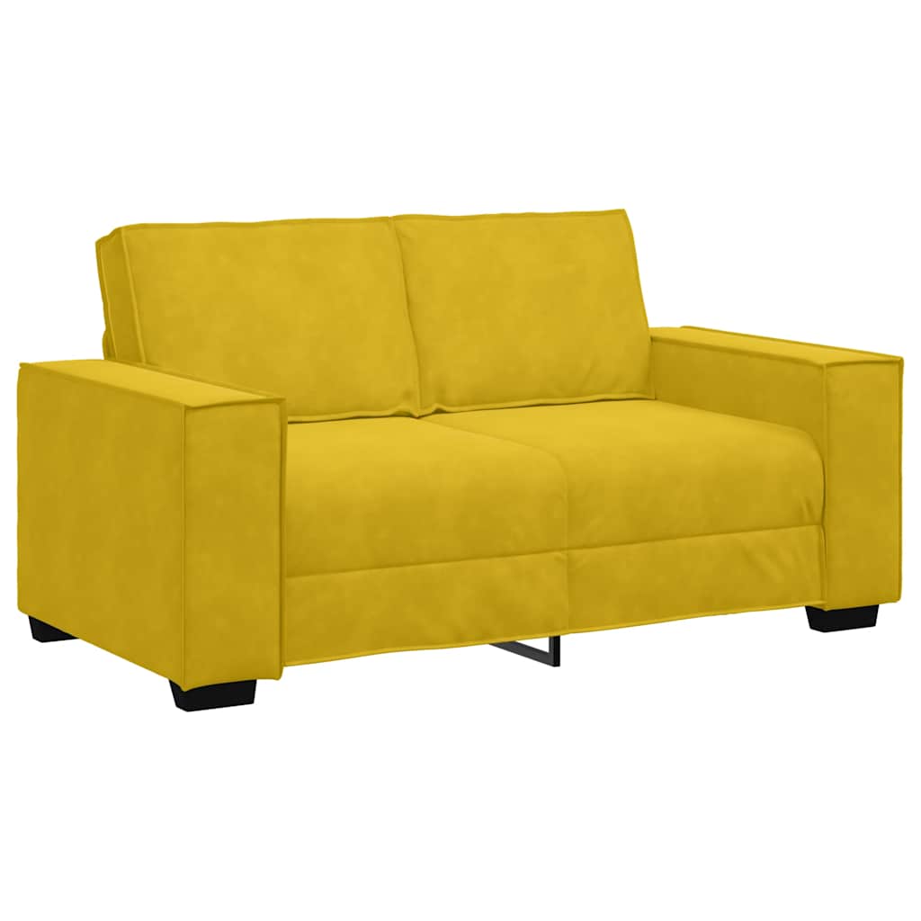 Dvodijelni set sofa s jastucima, žuti baršun