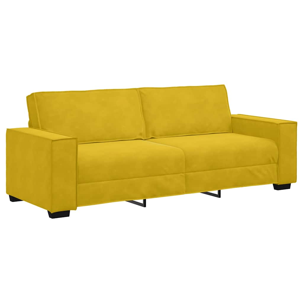 Dvodijelni set sofa s jastucima, žuti baršun