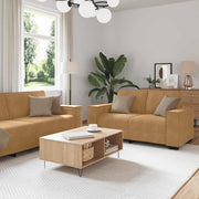 Dvodijelni set sofa s jastucima, smeđi baršun