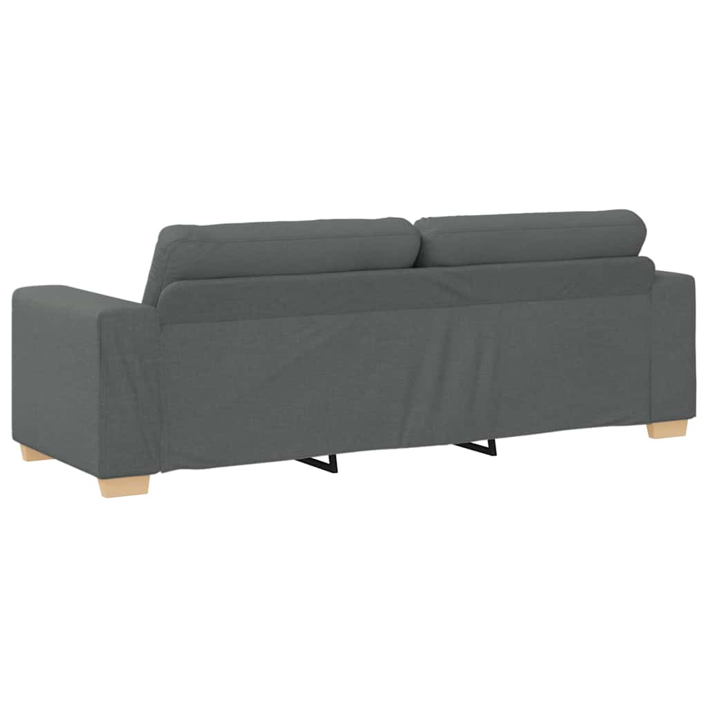 Dvodijelni set sofa s jastucima, tamno siva tkanina