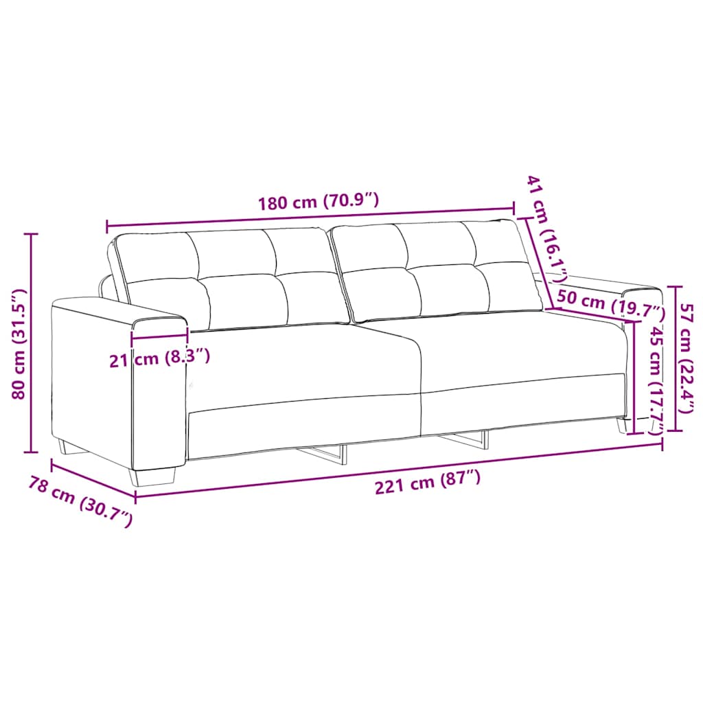 Dvodijelni set sofa s jastucima, crni baršun