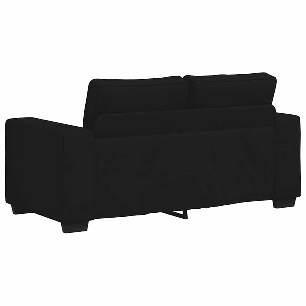 Dvodijelni set sofa s jastucima, crna tkanina
