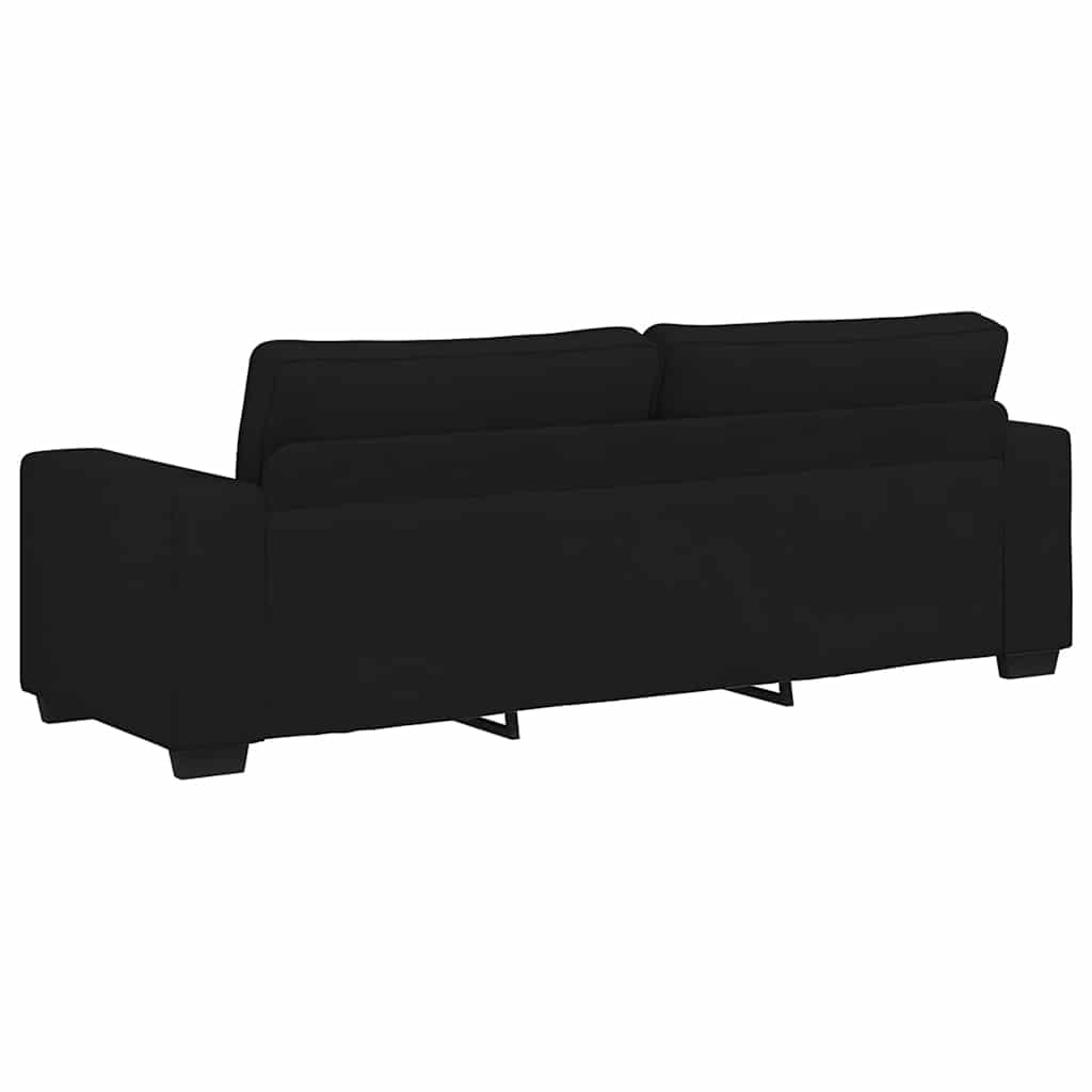 Dvodijelni set sofa s jastucima, crna tkanina