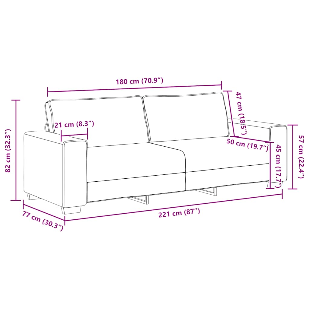 Dvodijelni set sofa s jastucima, tkanina boje vina
