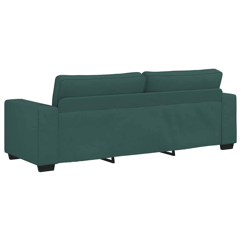 Dvodijelni set sofa s jastucima, tamnozelena tkanina