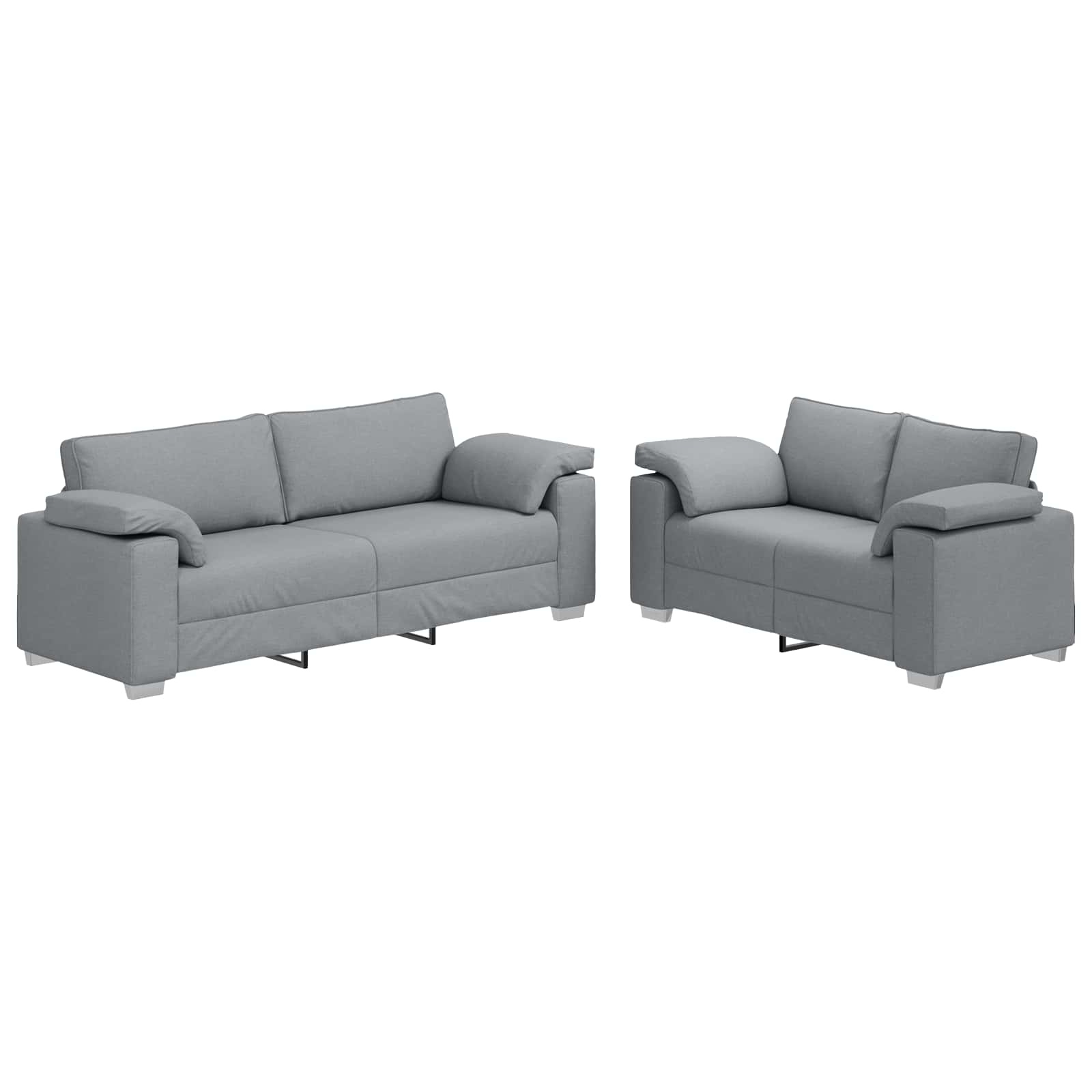 Sofa 2 pcs Svijetlo siva 219 x 80 x 82 cm tkanina