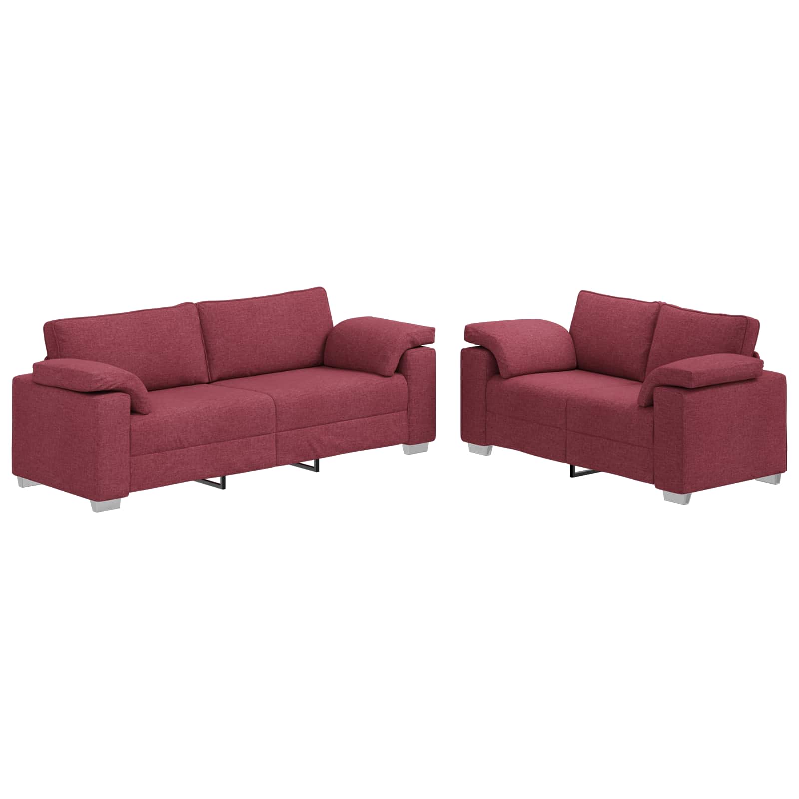 Sofa 2 pcs Vinska crvena 219 x 80 x 82 cm tkanina