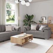 Sofa 2 pcs Sivo-smeđa 219 x 80 x 82 cm tkanina