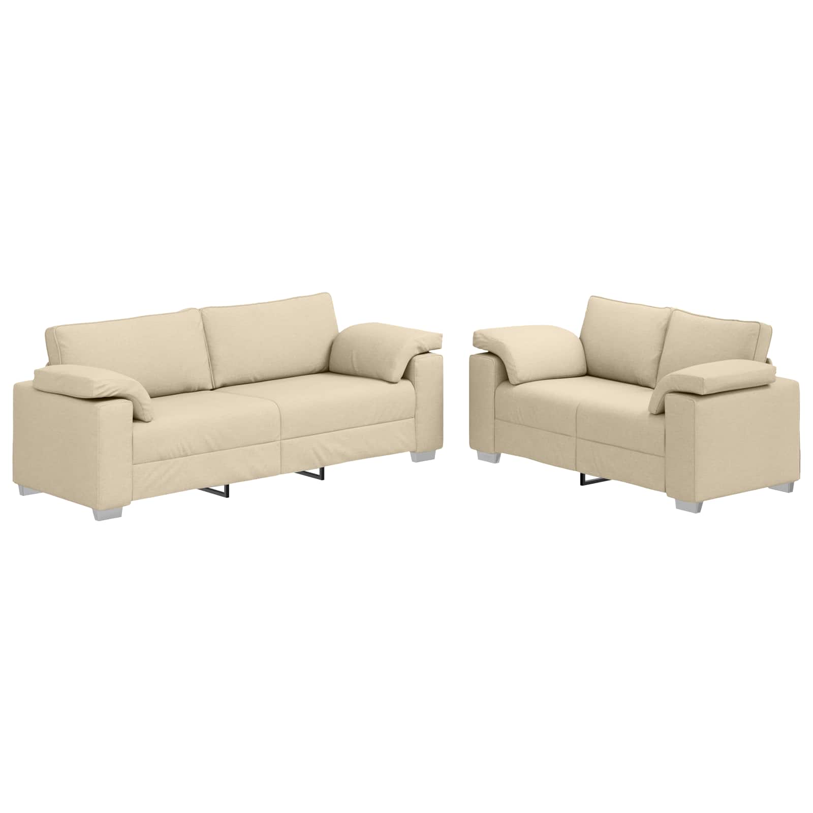Sofa 2 pcs Krema 219 x 80 x 82 cm tkanina