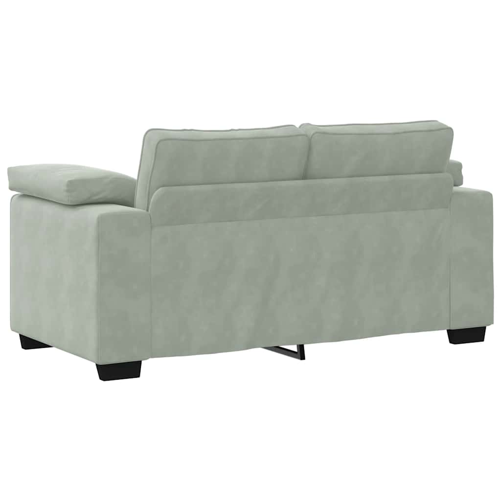 Dvodijelni set sofa s jastucima, svijetlo sivi baršun
