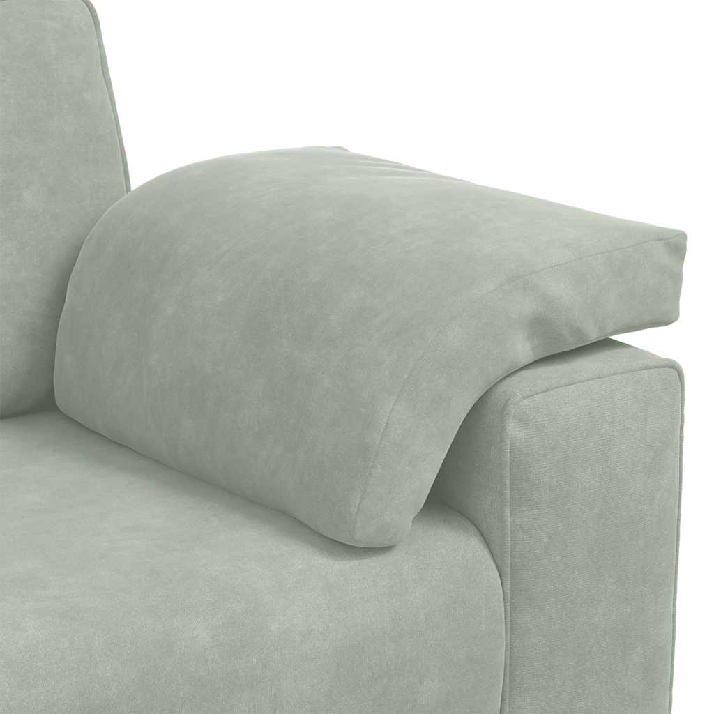 Dvodijelni set sofa s jastucima, svijetlo sivi baršun