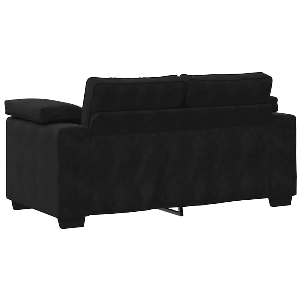Dvodijelni set sofa s jastucima, crni baršun
