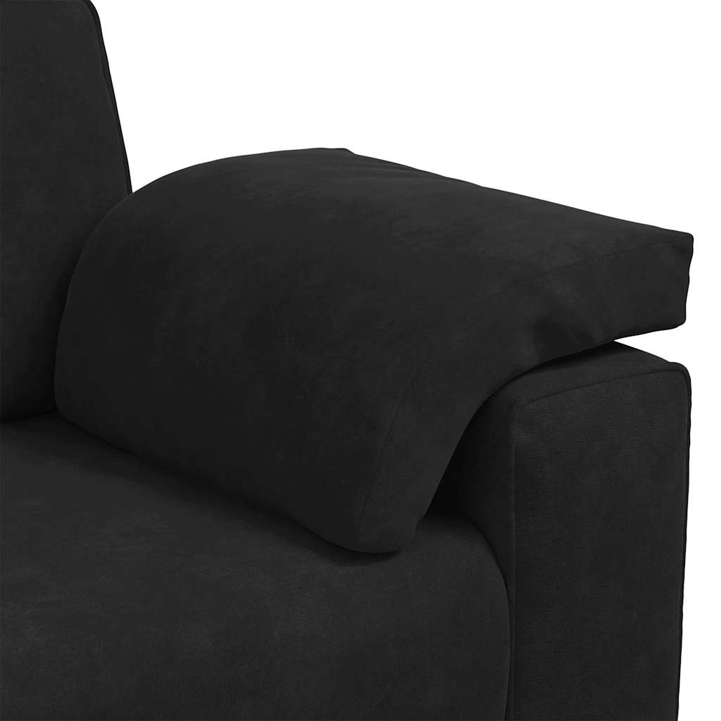 Dvodijelni set sofa s jastucima, crni baršun