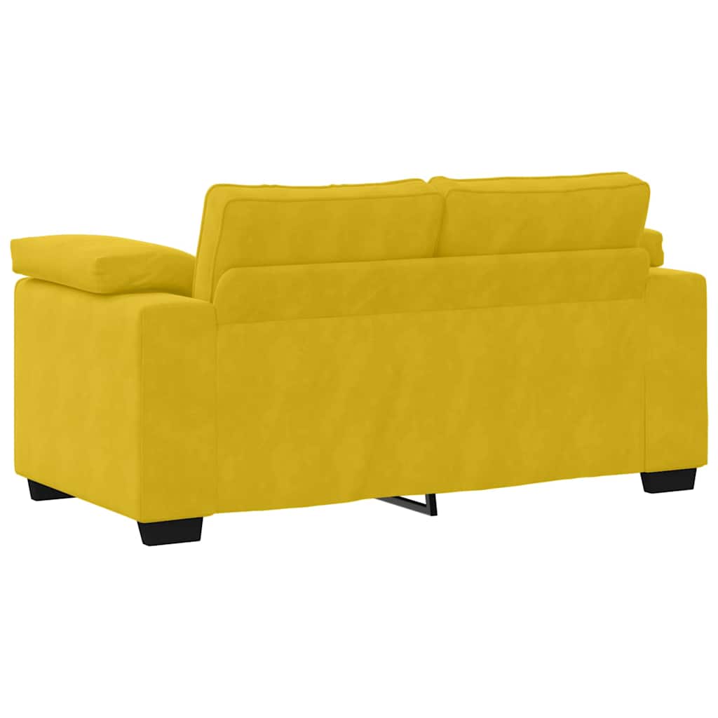 Dvodijelni set sofa s jastucima, žuti baršun
