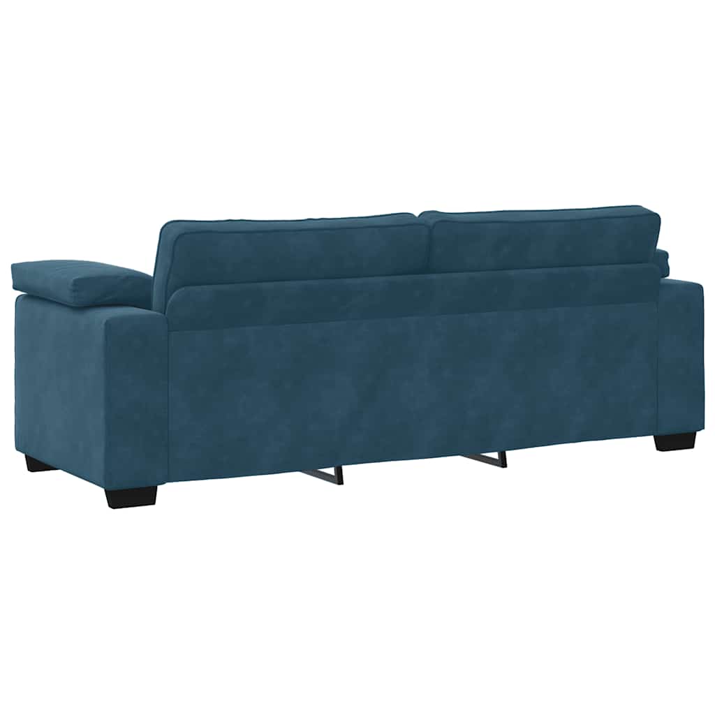 Dvodijelni set sofa s jastucima, plavi baršun