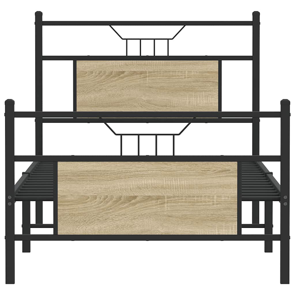 Okvir kreveta bez madraca boja hrasta sonome 90 x 190 cm drveni