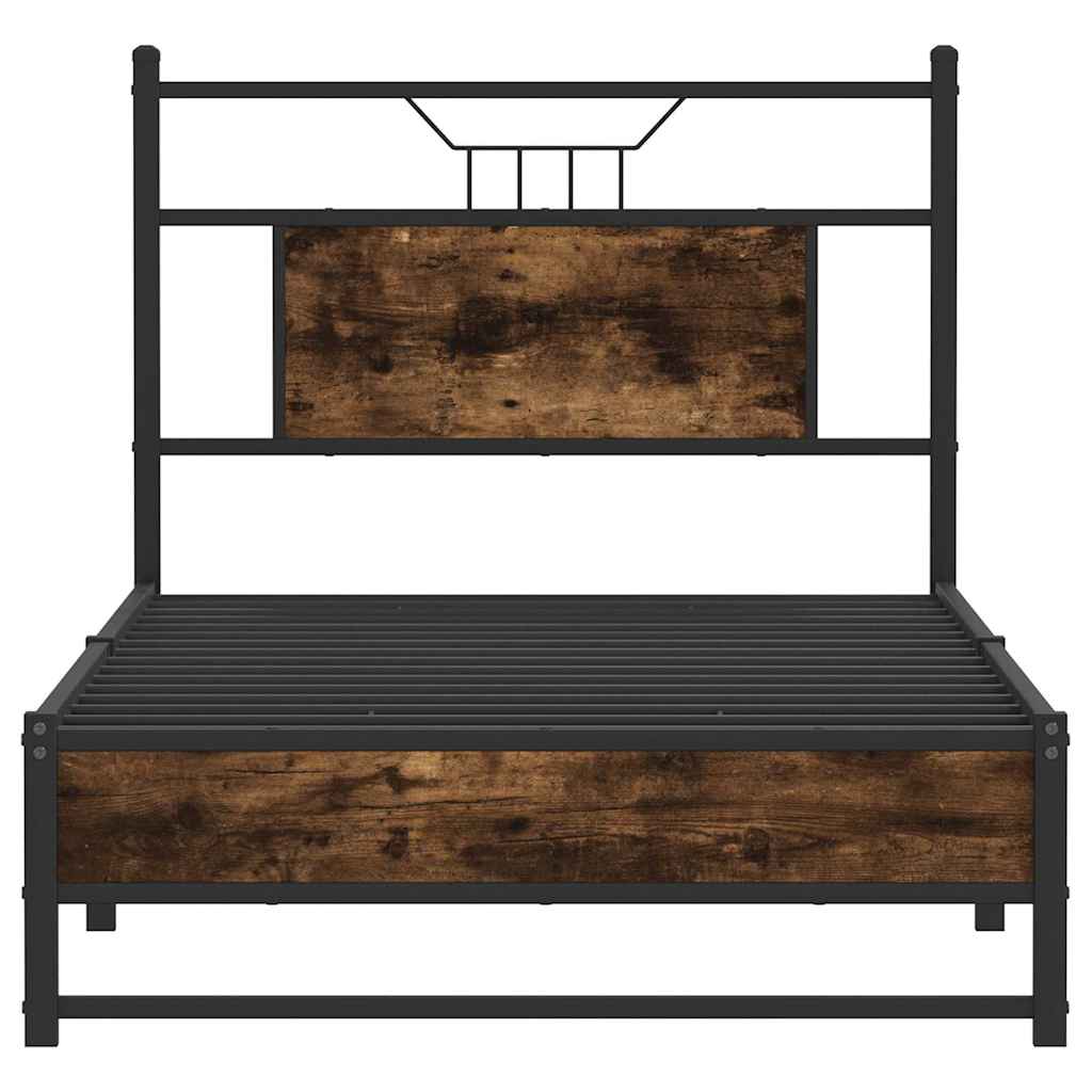 Okvir kreveta bez madraca dimljena boja hrasta 90x200 cm drveni