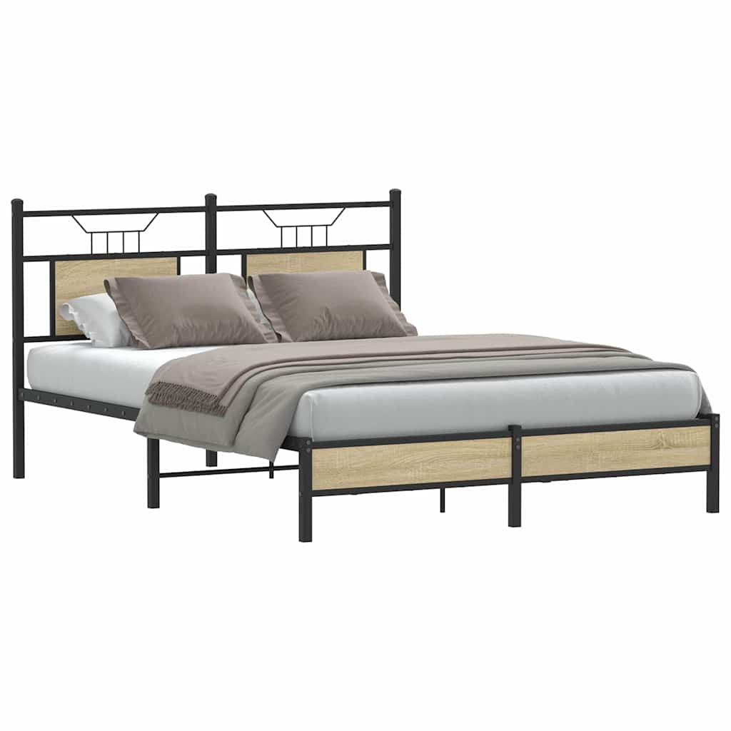Okvir kreveta bez madraca boja hrasta sonome 150x200 cm drveni