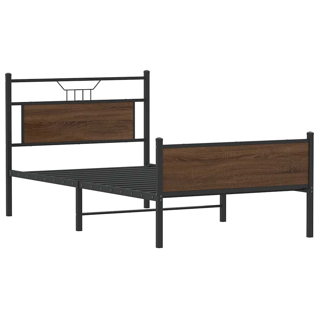 Okvir kreveta bez madraca smeđa boja hrasta 100 x 200 cm drveni