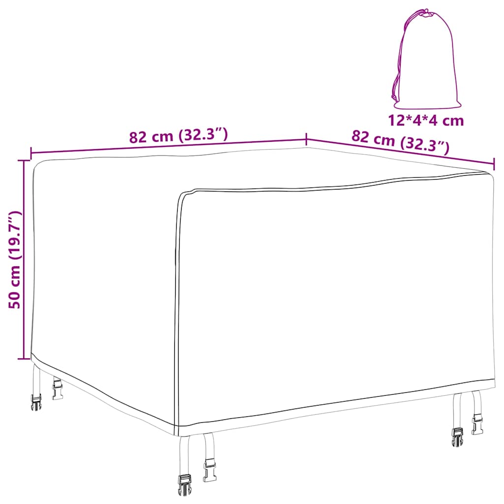 Pokrov za namještaj Crna 82 x 82 x 50 cm 210D Oxford tkanina