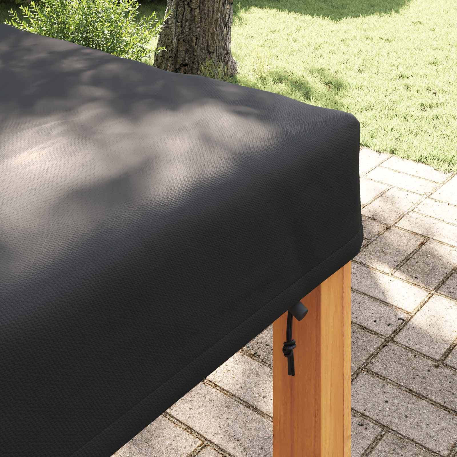 Pokrov za stol Jednobojno Crna 102 x 102 x 15 cm tkanina