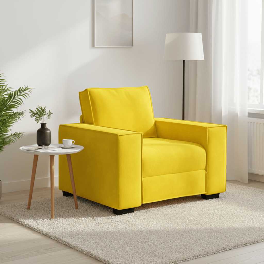 Sofa fotelja žuta 100x78x84 cm baršun