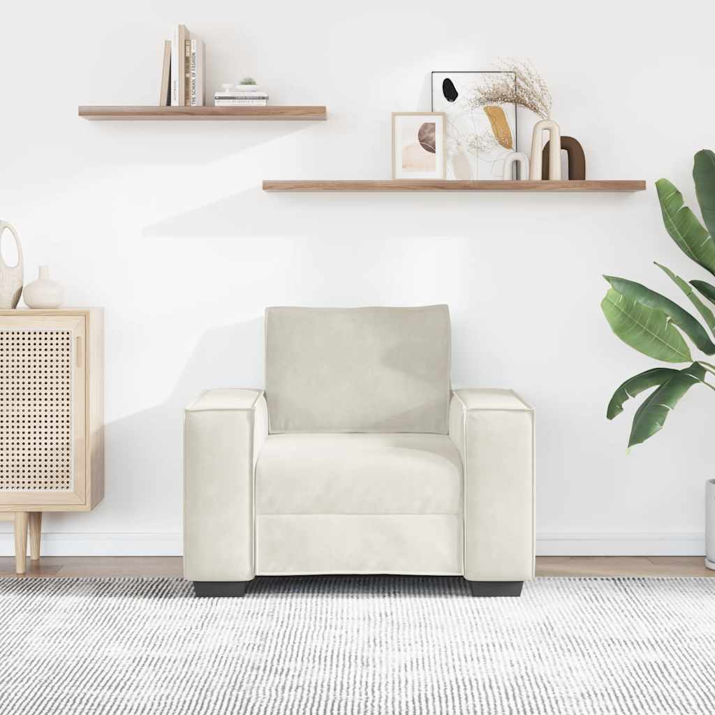 Sofa fotelja krem 100x78x84 cm baršunasta