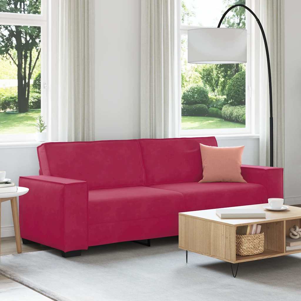 Trosjed Kauč Vinsko Crvena 220x78x84 cm Baršun
