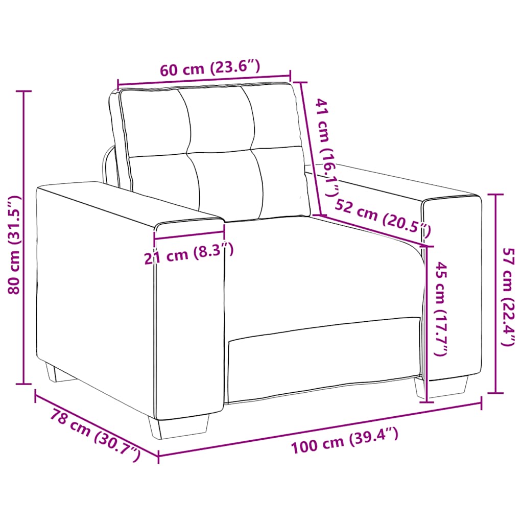 Sofa fotelja od lana 100x78x80 cm