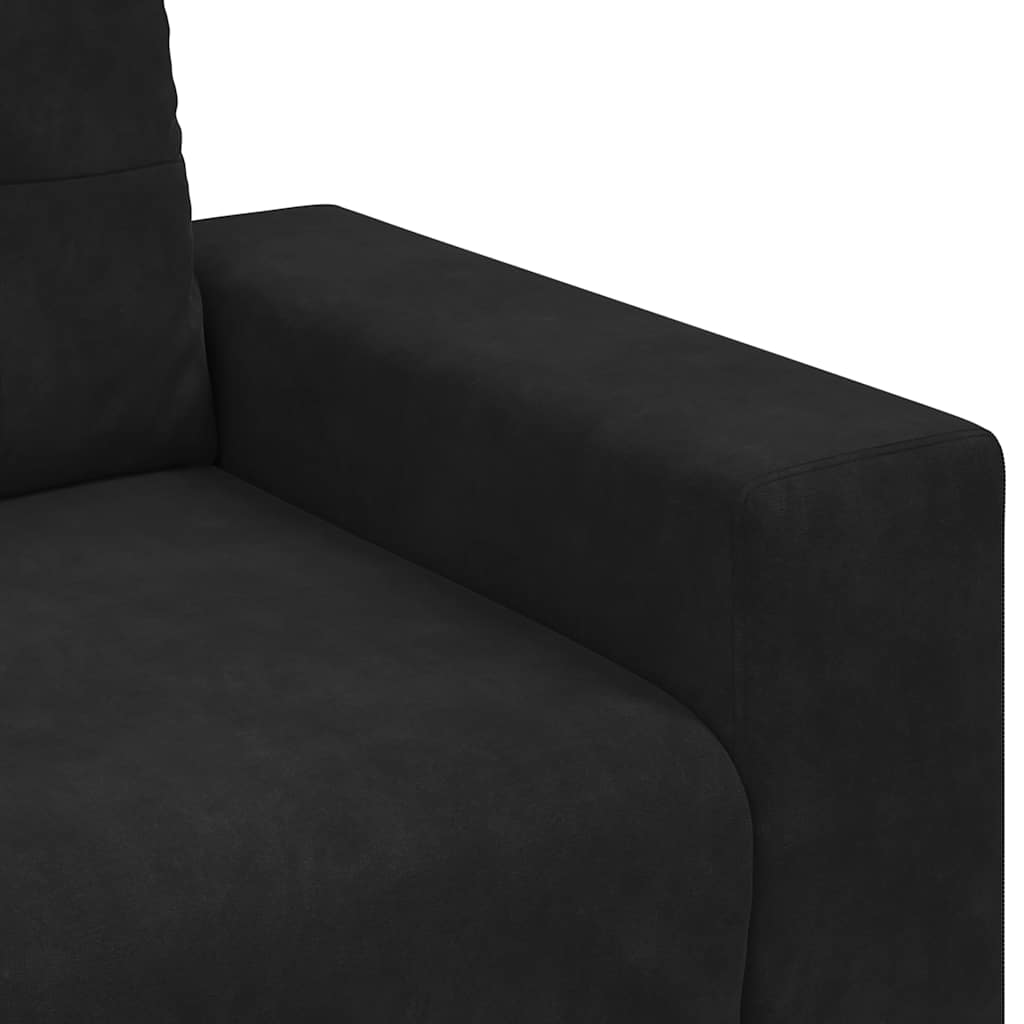 Dvosjed Crni 180x77x82 cm Baršun