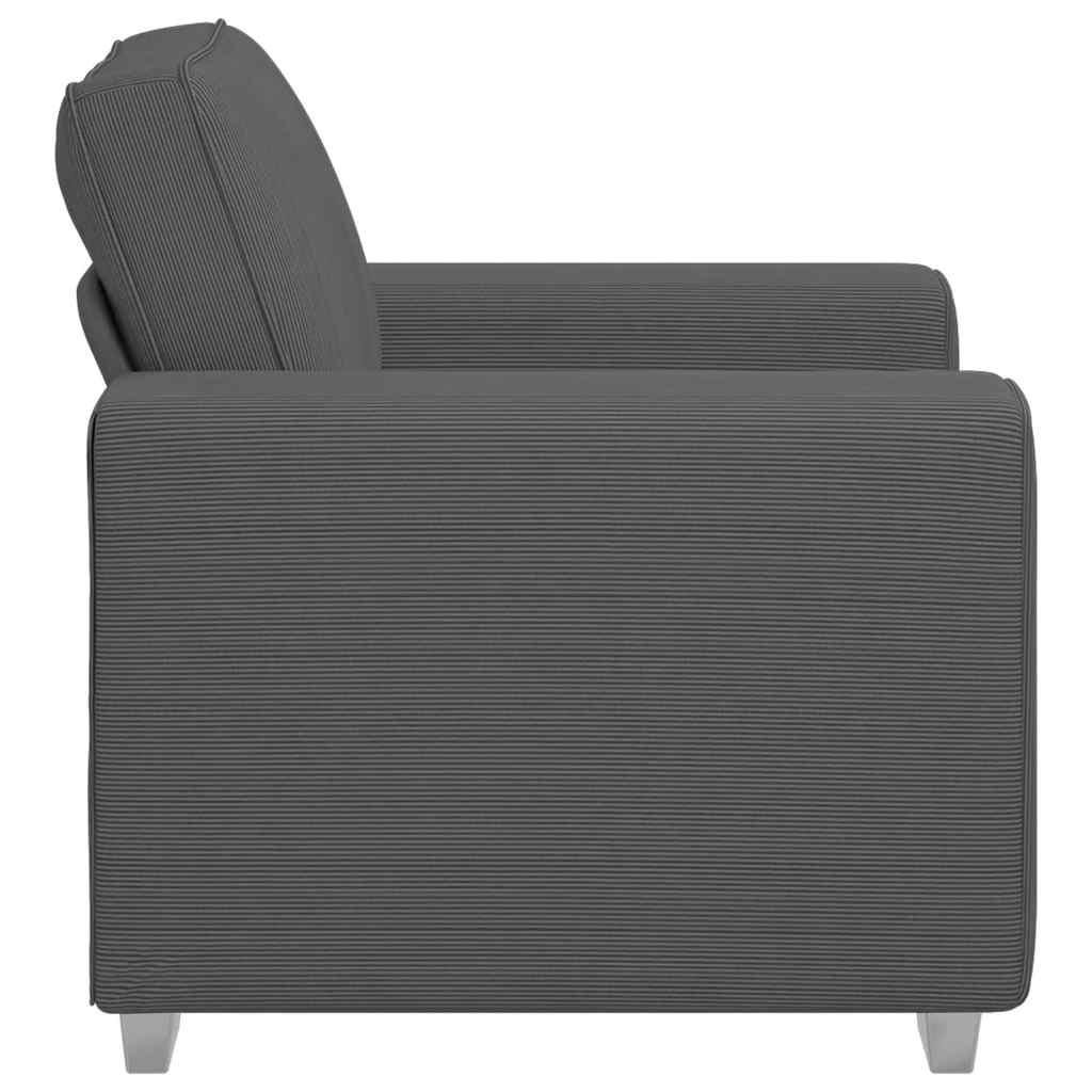 Sofa fotelja tamno siva 100x77x82 cm korduro tkanina