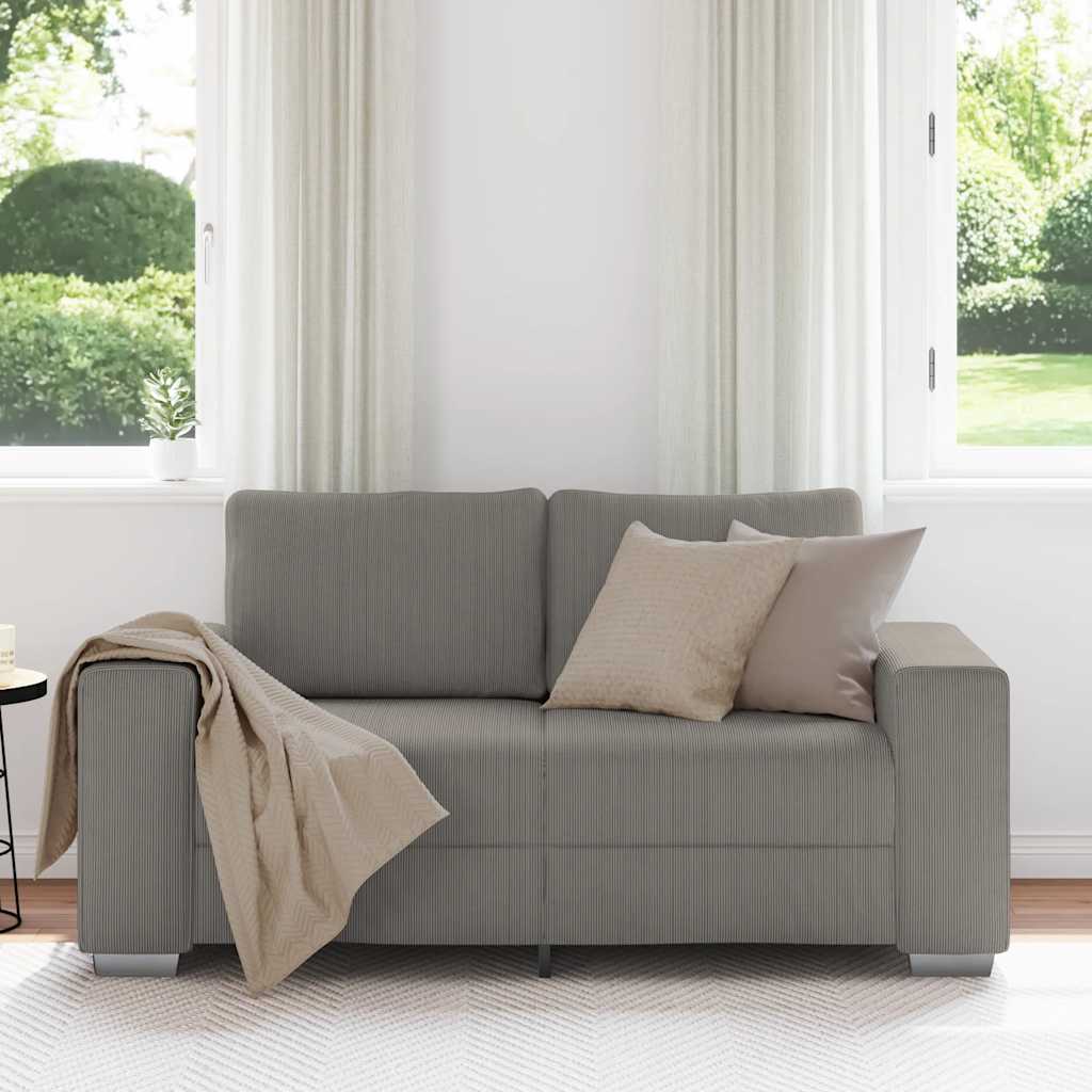 Dvosjed svijetlosiva 160x77x82 cm korduro tkanina