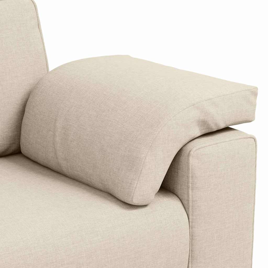Sofa za dvije osobe Bež 160 cm Platnasta tkanina