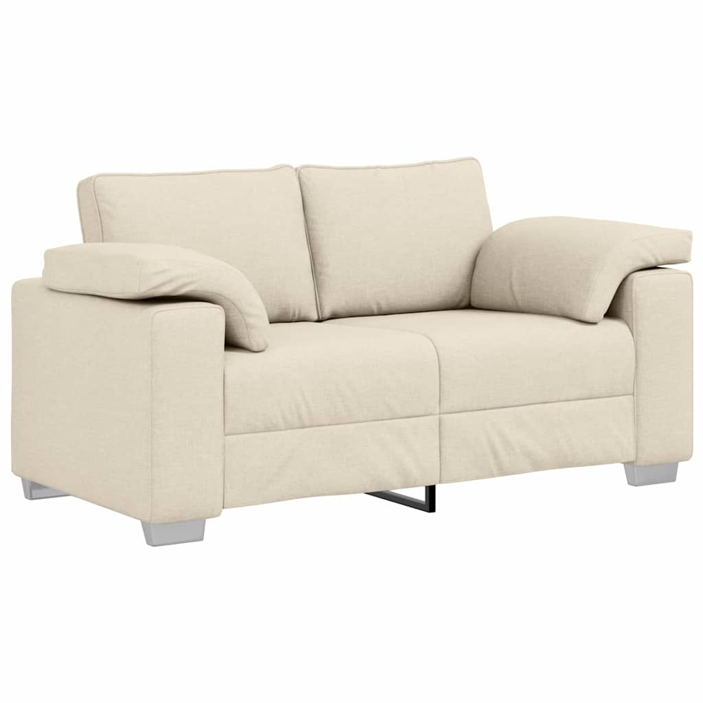 Sofa za dvije osobe Bež 160 cm Platnasta tkanina