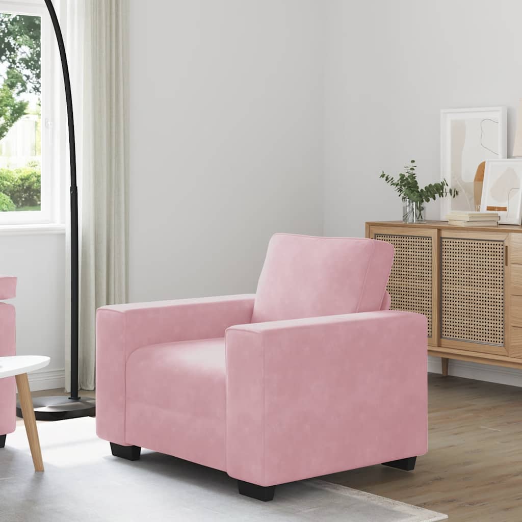Sofa fotelja roza 100x77x82 cm baršun